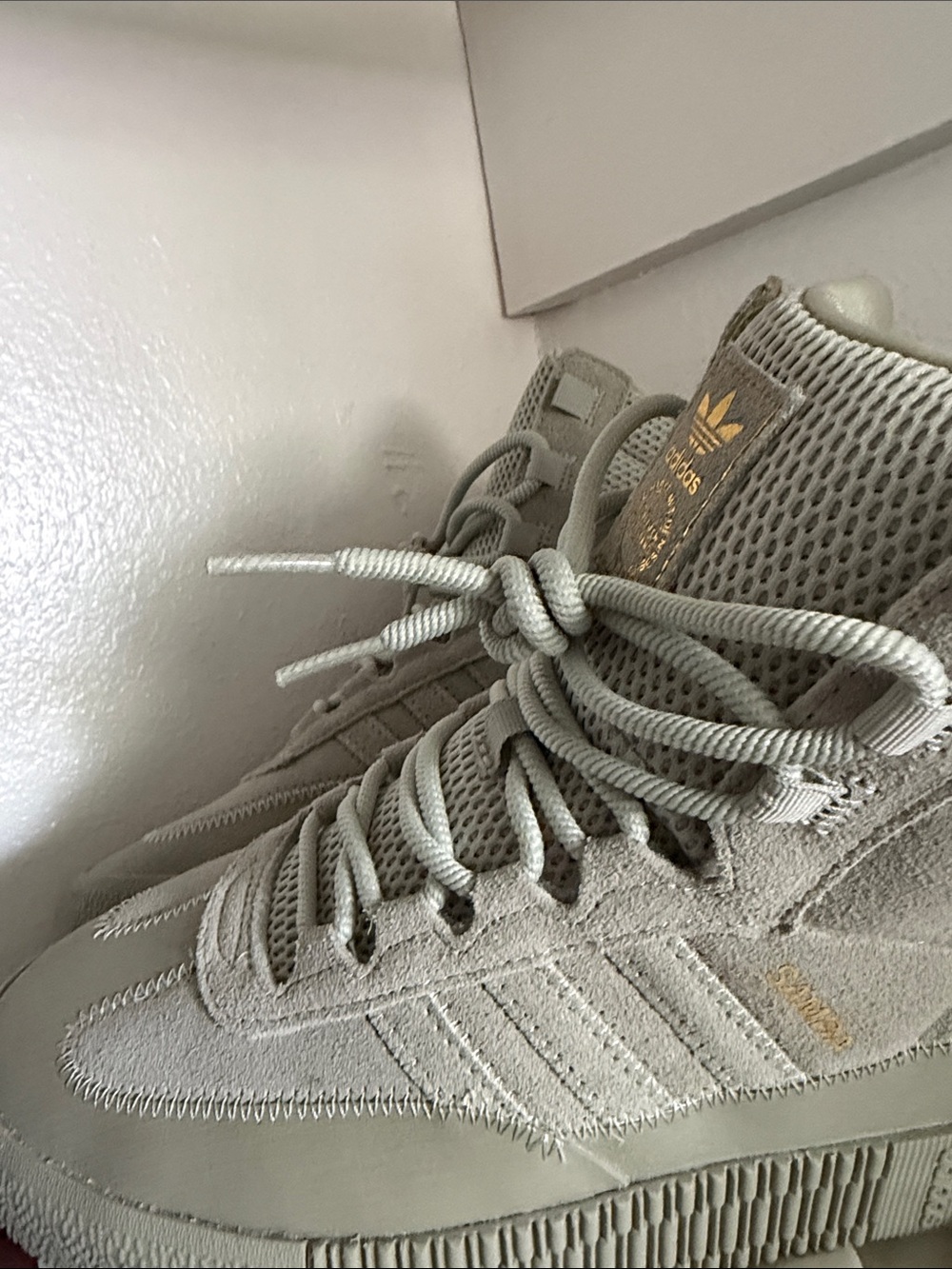 adidas Samba Mid Top Sneakers in Sage Halo Green - Picture 14 of 14